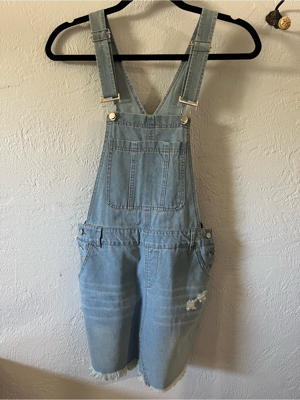 Light Blue Denim Skirt Overalls Jumpsuit